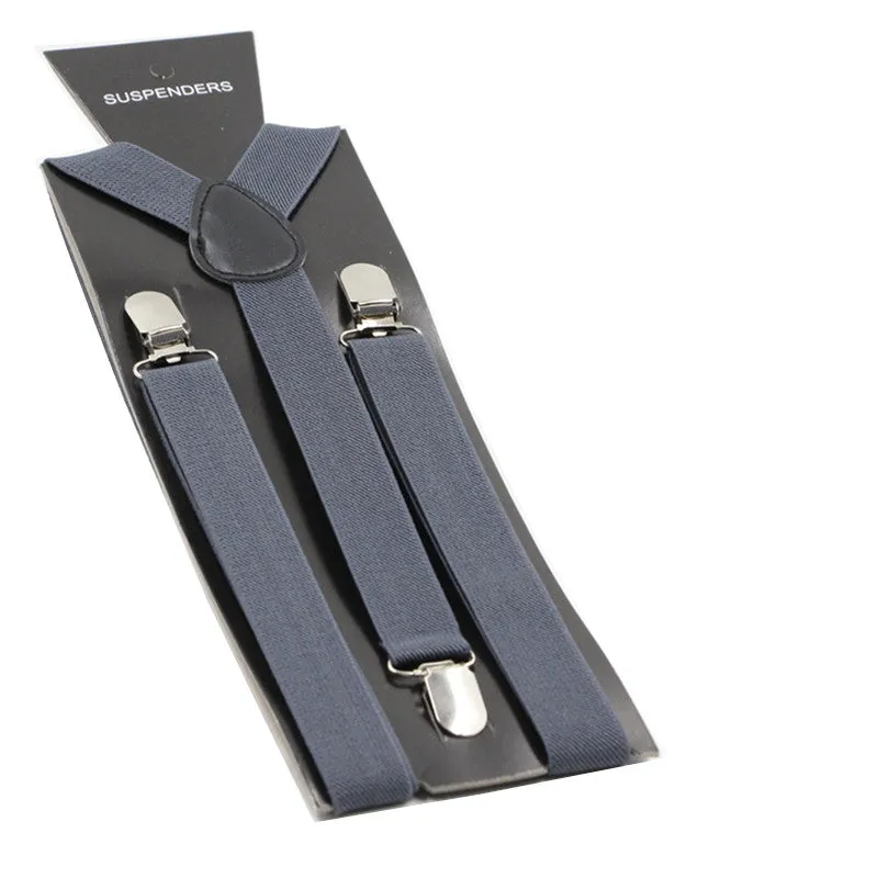 Adjustable 100cm Gunmetal Adult Mens Suspenders