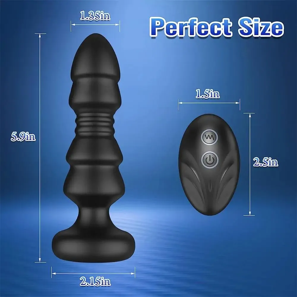 Anal Plug Vibrator With 5 Vibrating & Thrusting Modes Prostate Massager