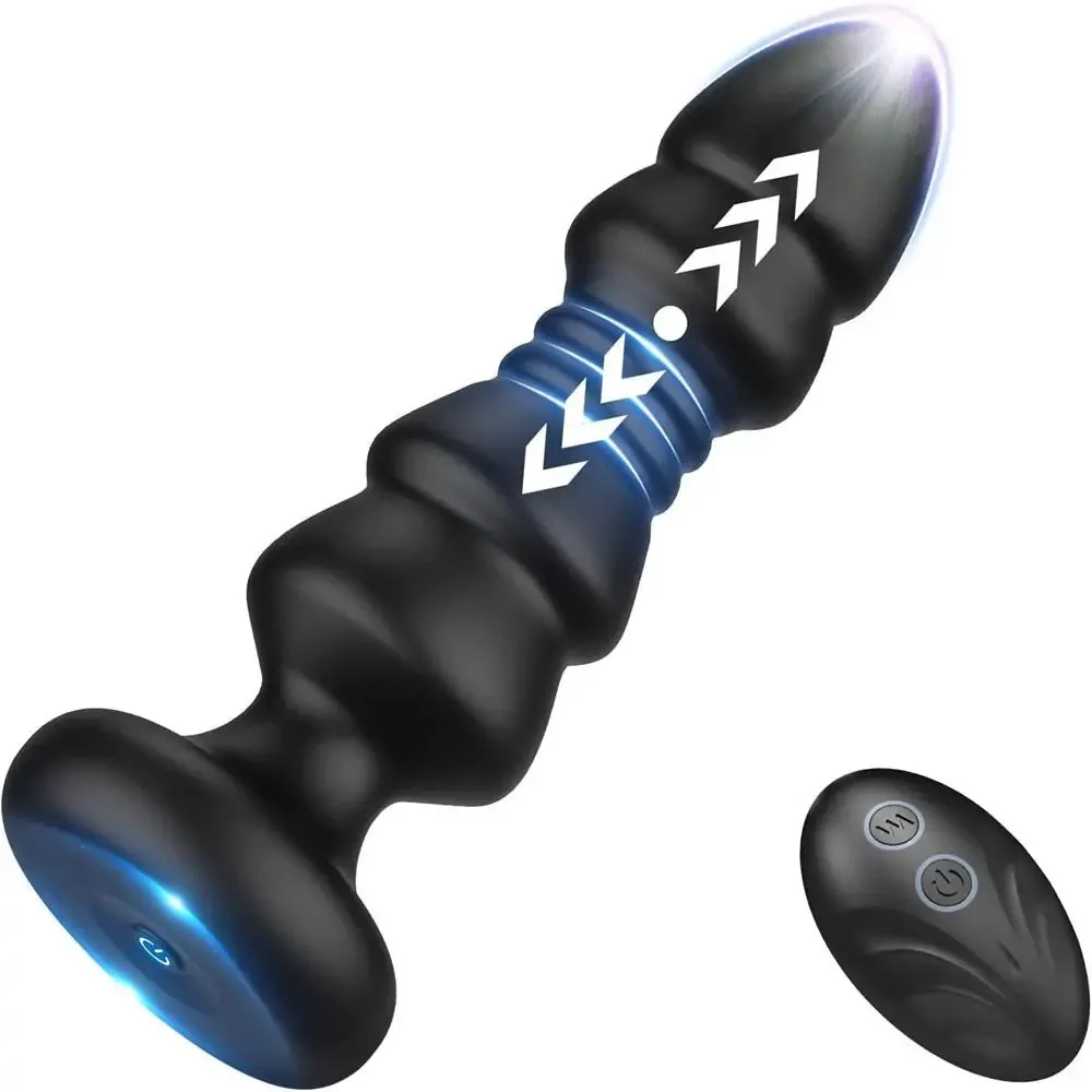 Anal Plug Vibrator With 5 Vibrating & Thrusting Modes Prostate Massager