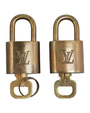 Authentic Gold Plated Padlock Set by Louis Vuitton