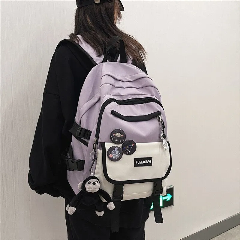 BACK TO SCHOOL  Fashion Men Mochila Black Laptop Backpack Girls Canvas Bagpack High Capacity Teenage Student Schoolbag  Women Travel Bag