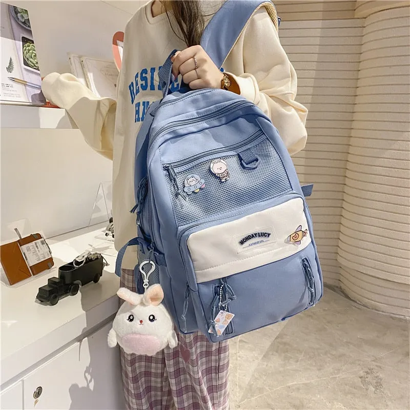 BACK TO SCHOOL   Fashion Teenage Schoolbag Waterproof Black Men Mochila High Capacity Girls Bagpack Women Backpack Nylon Travel Bag