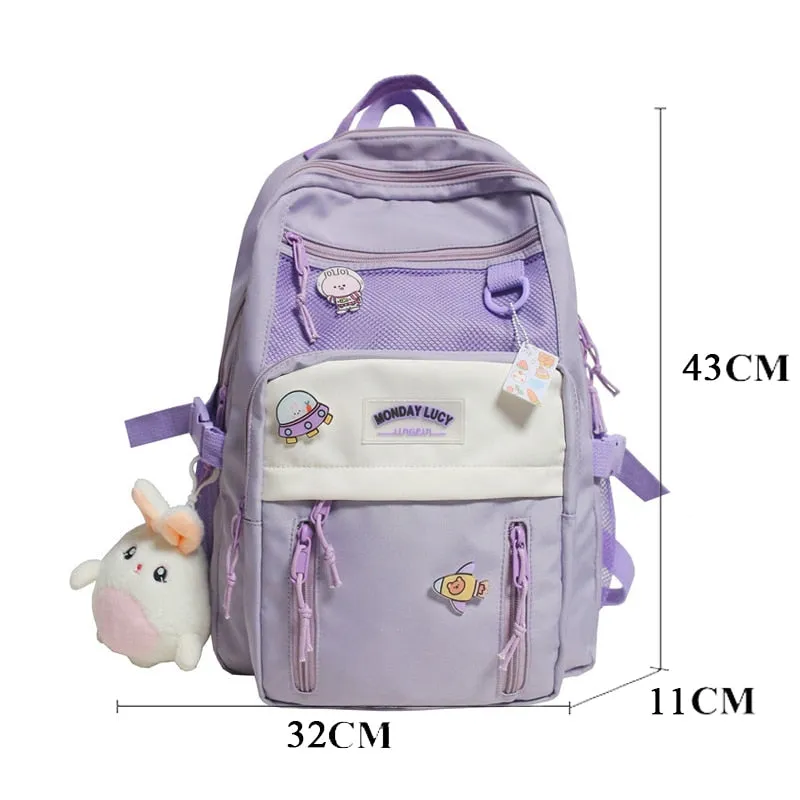 BACK TO SCHOOL   Fashion Teenage Schoolbag Waterproof Black Men Mochila High Capacity Girls Bagpack Women Backpack Nylon Travel Bag