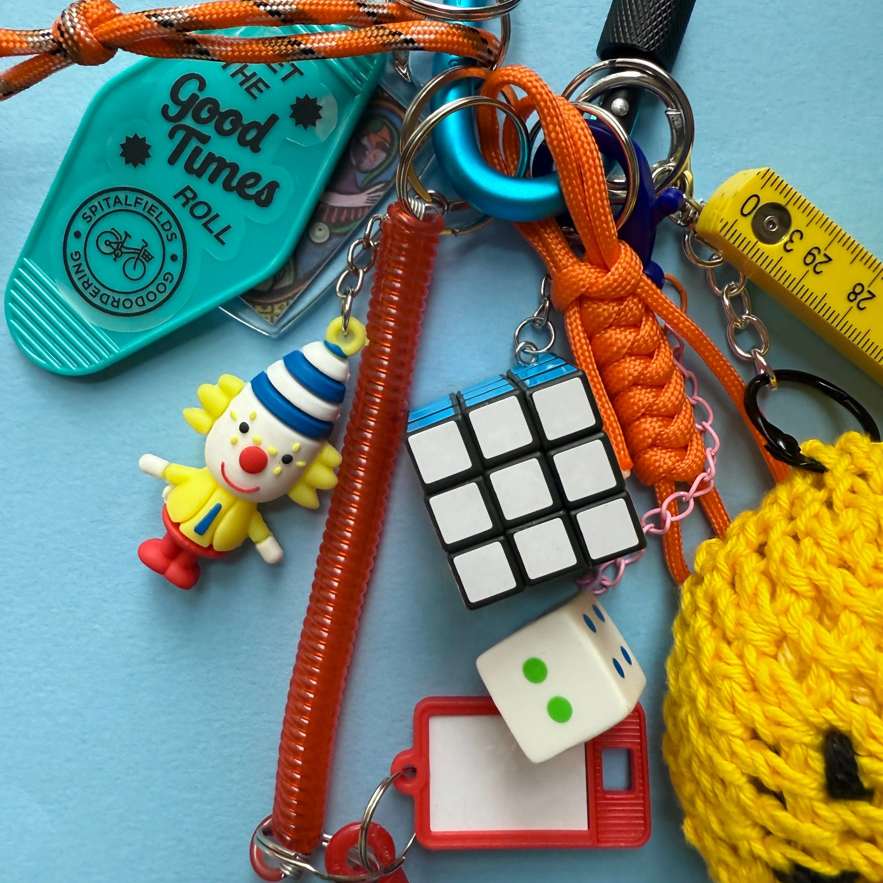 Bag charm crocheted smiley