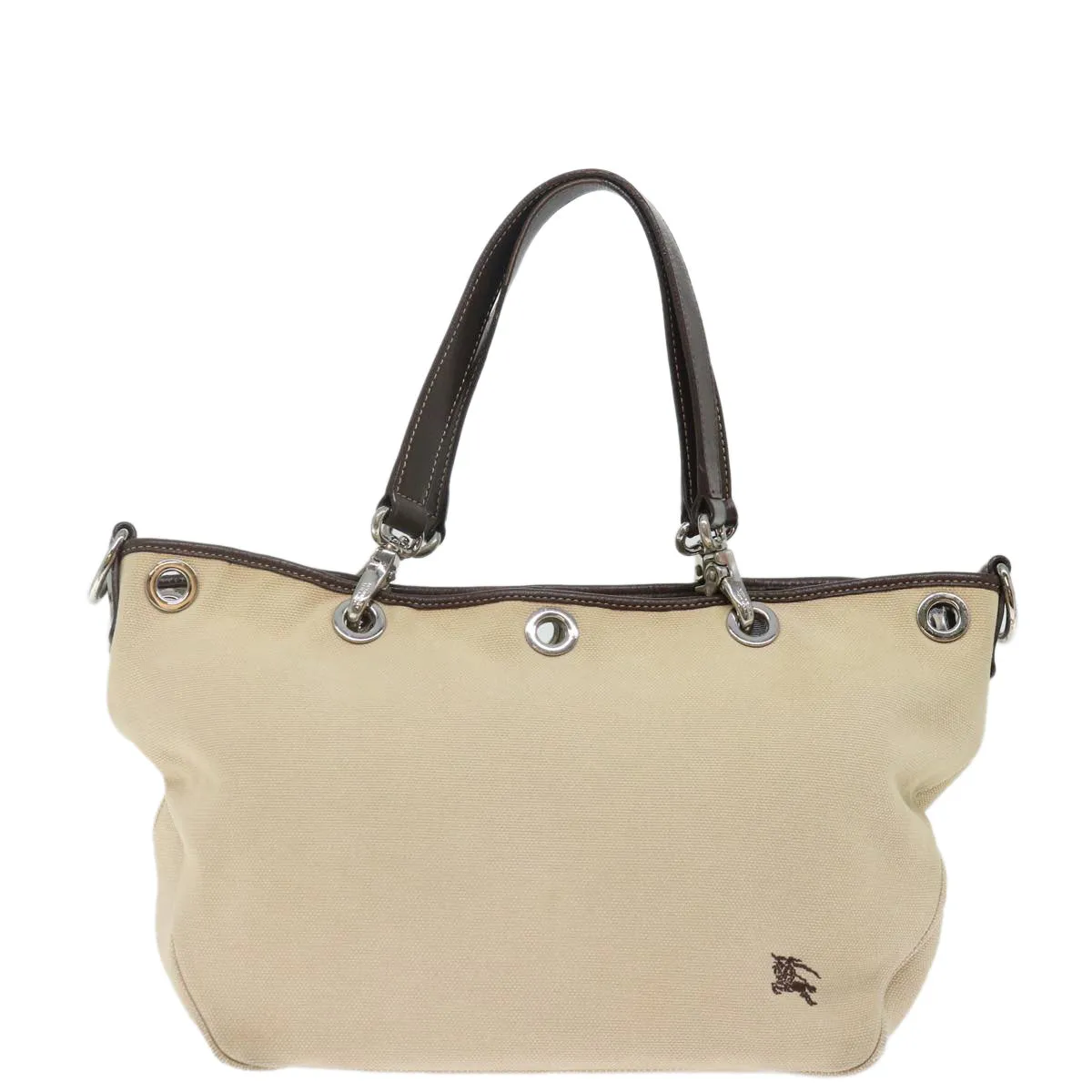 BURBERRY Blue Label Hand Bag Canvas Beige  bs13611