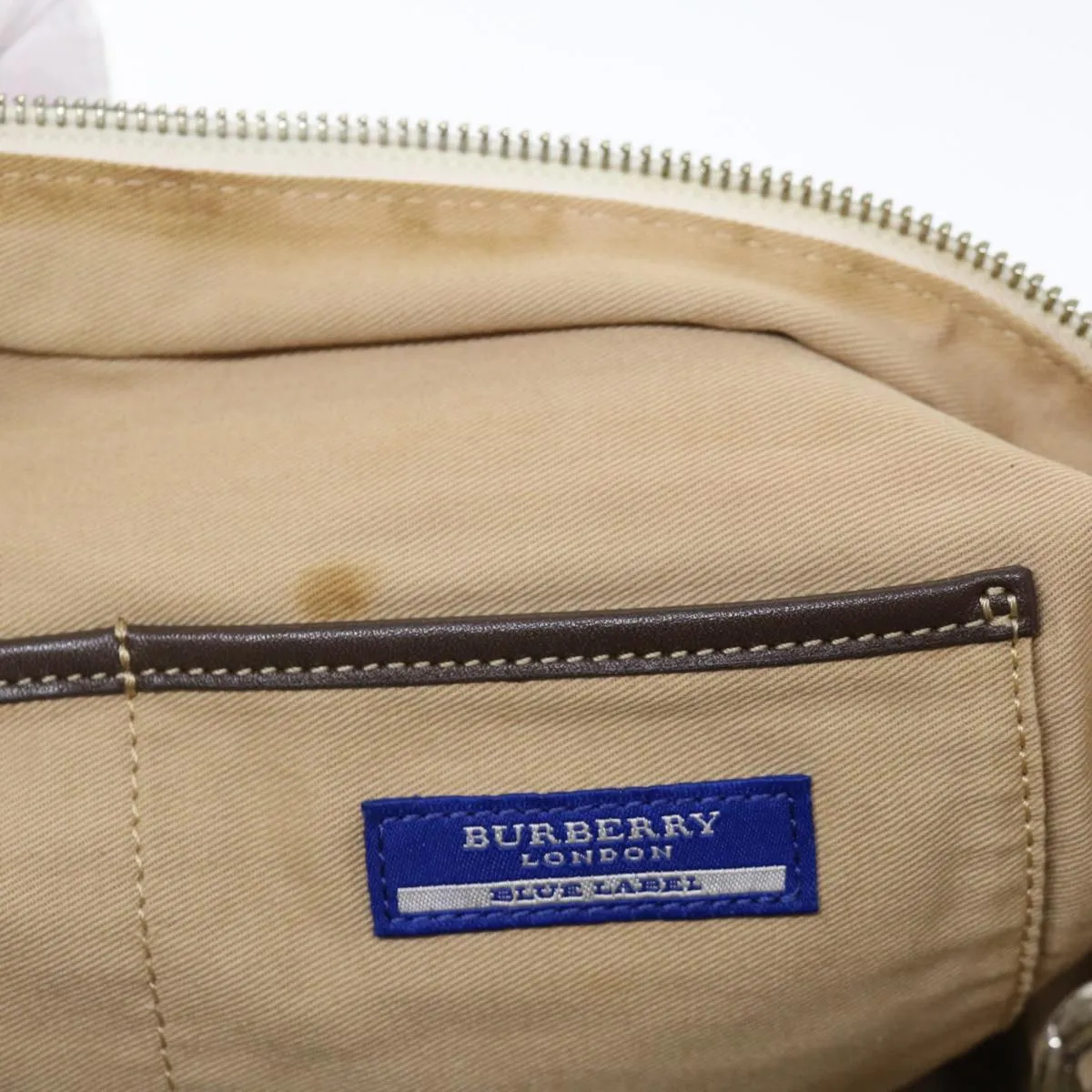 BURBERRY Blue Label Hand Bag Canvas Beige  bs13611