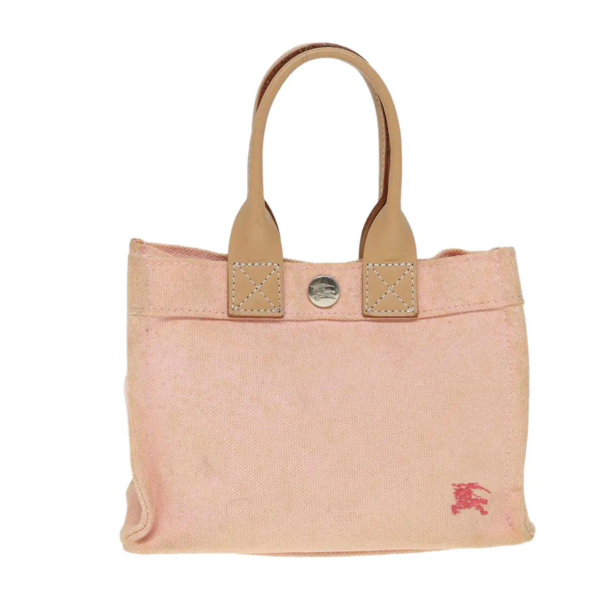 BURBERRY Blue Label Hand Bag Canvas Pink Beige  ti1990