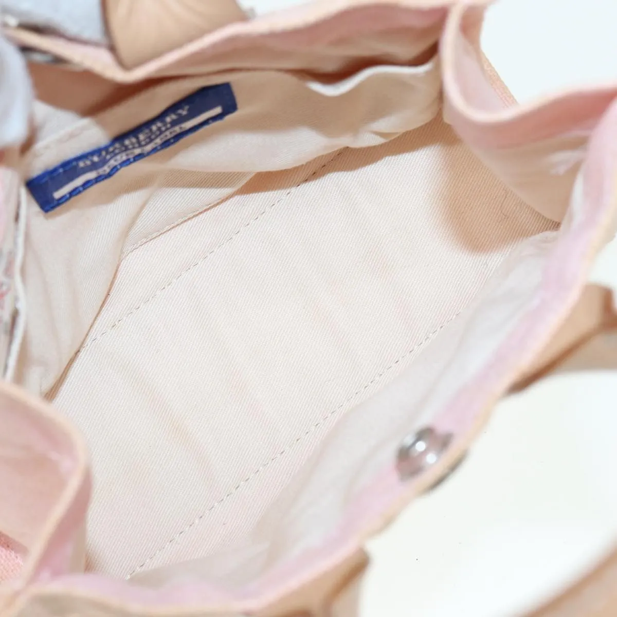 BURBERRY Blue Label Hand Bag Canvas Pink Beige  ti1990