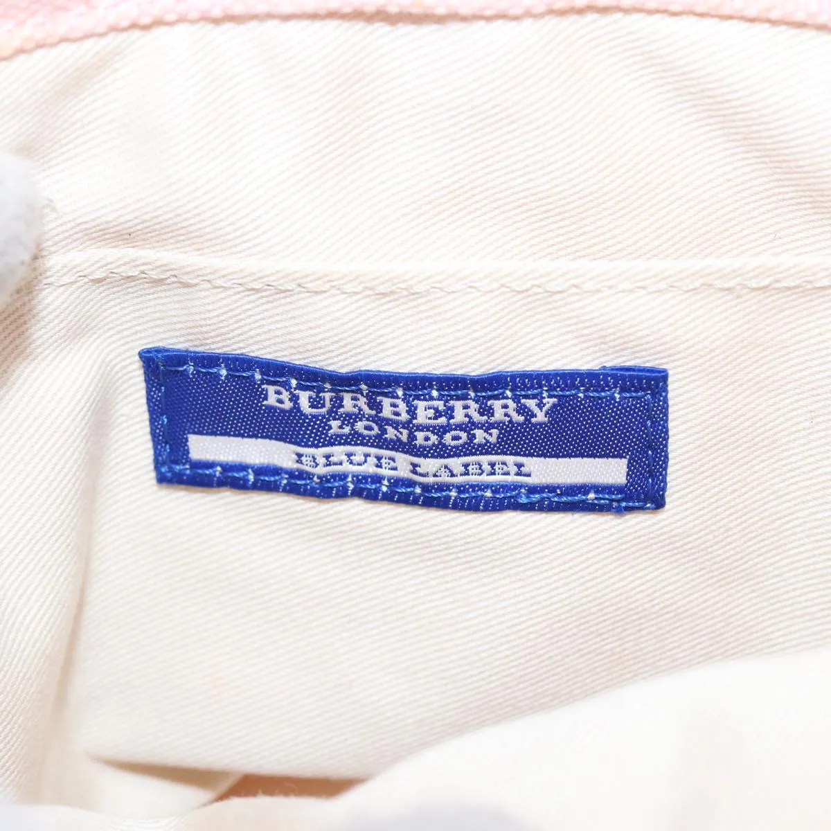 BURBERRY Blue Label Hand Bag Canvas Pink Beige  ti1990