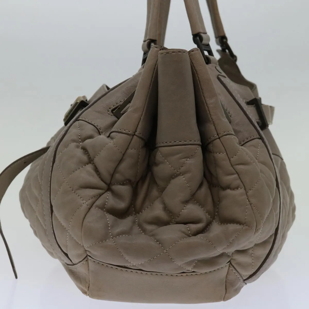 BURBERRY Hand Bag Leather Beige  bs12800