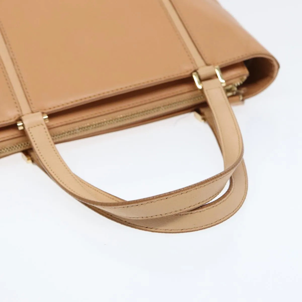 BURBERRY Hand Bag Leather Beige Gold  bs16528