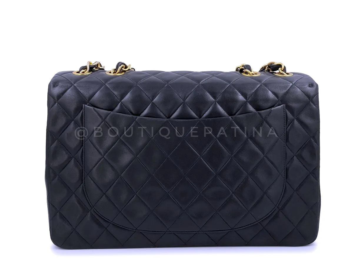 Chanel 1994 Vintage Maxi "Jumbo XL" Classic Flap Bag Black 24k GHW