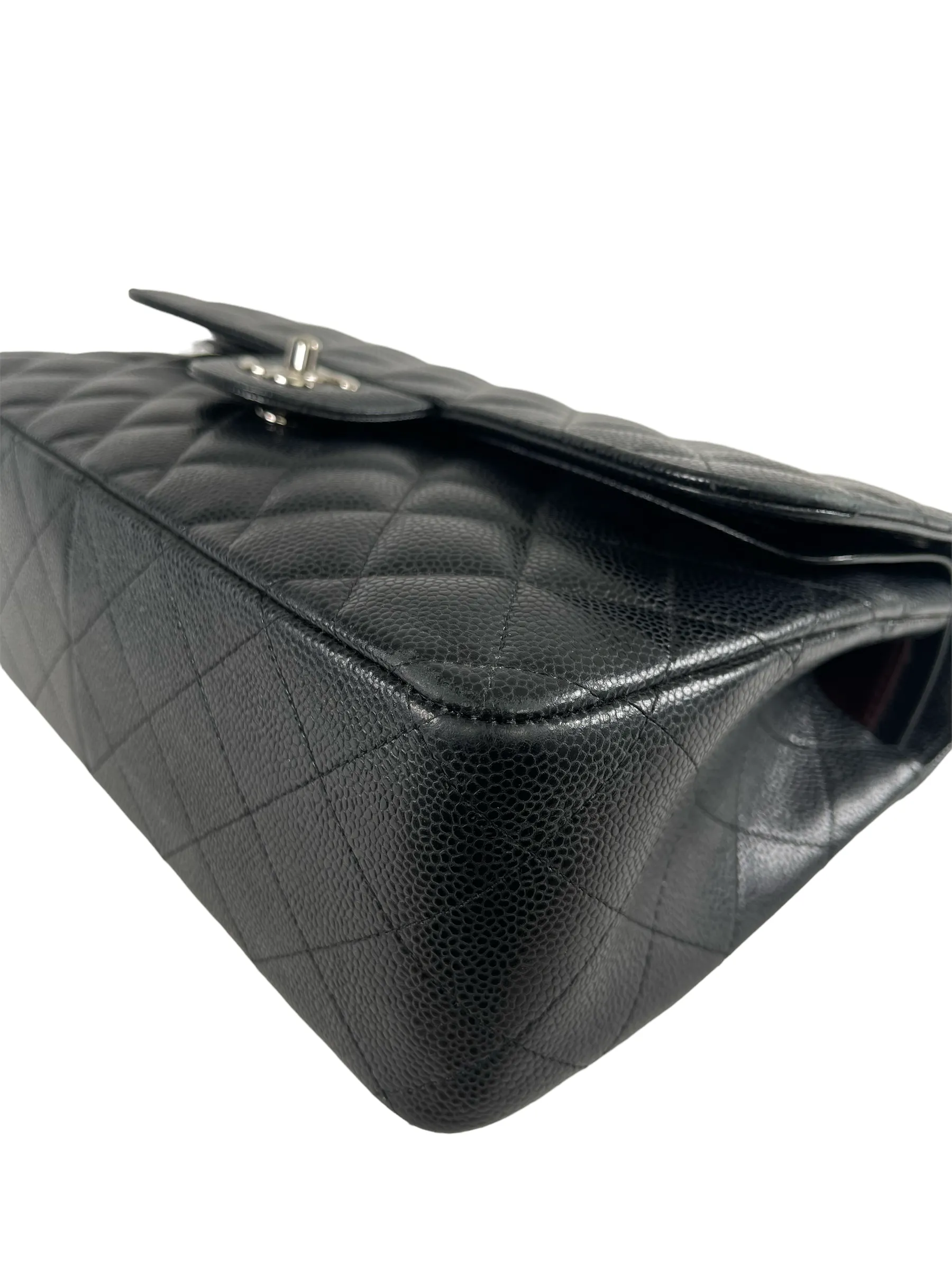 Chanel Black Caviar Leather 'Jumbo Double Flap' Bag