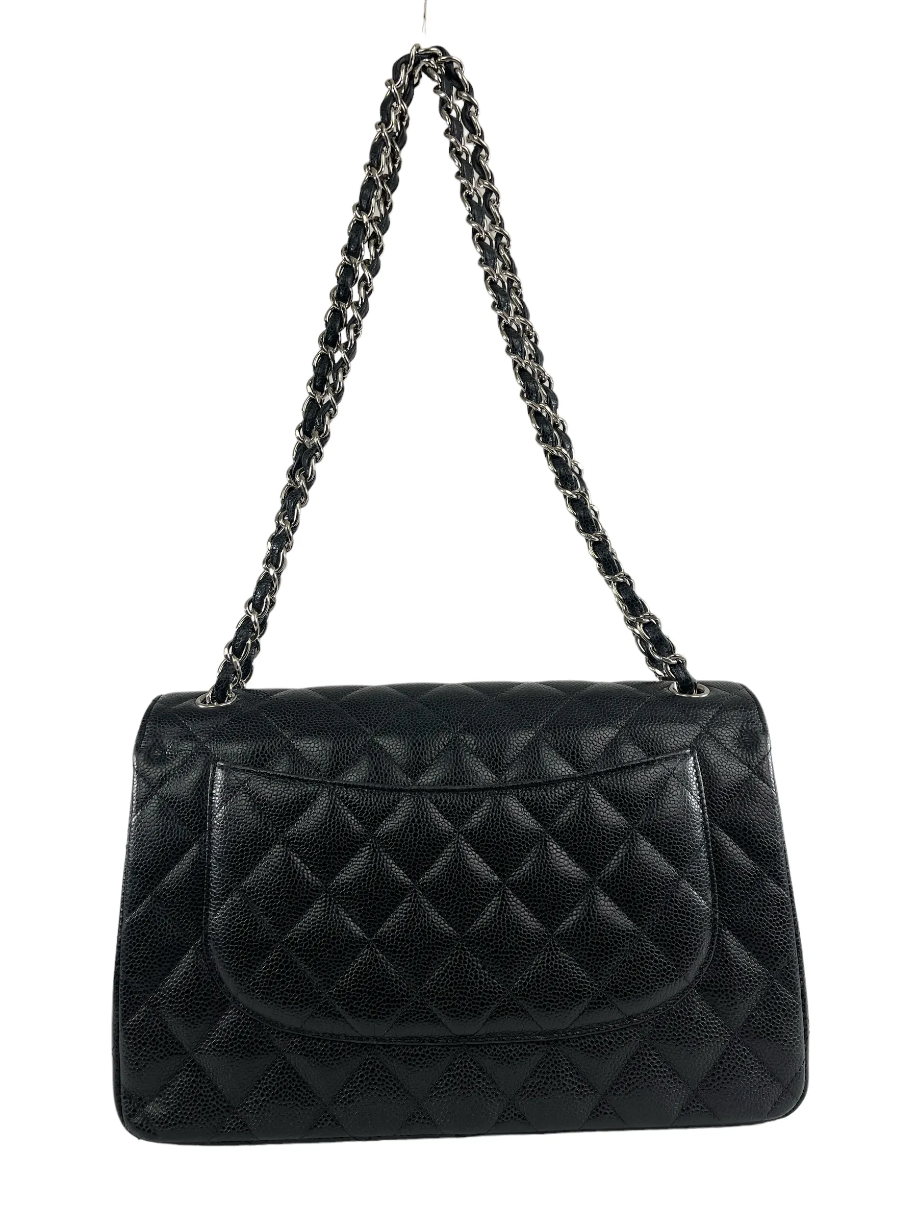 Chanel Black Caviar Leather 'Jumbo Double Flap' Bag