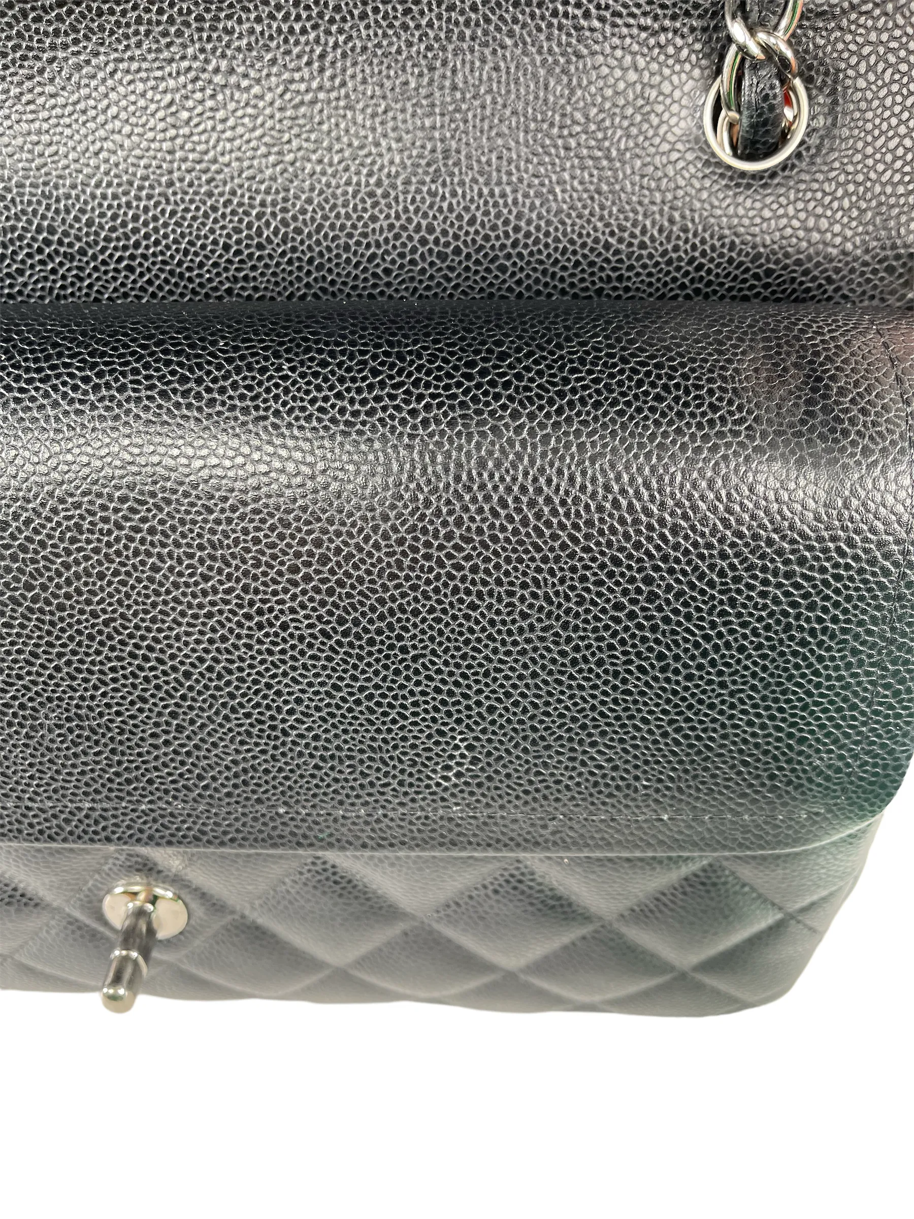 Chanel Black Caviar Leather 'Jumbo Double Flap' Bag