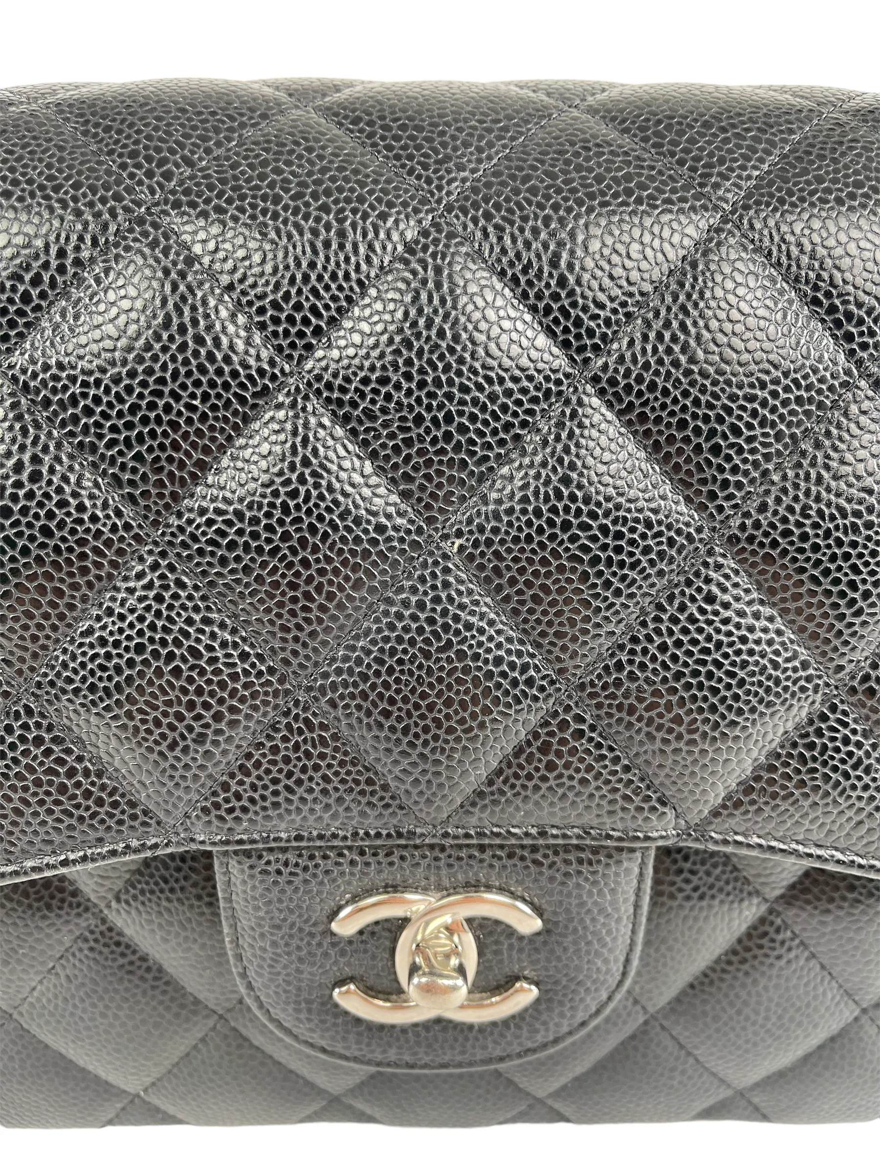 Chanel Black Caviar Leather 'Jumbo Double Flap' Bag