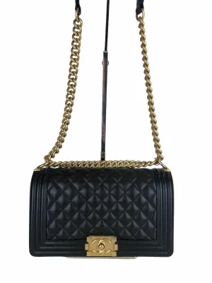 Chanel Black Caviar Leather "Boy Bag - As Seen on Instagram