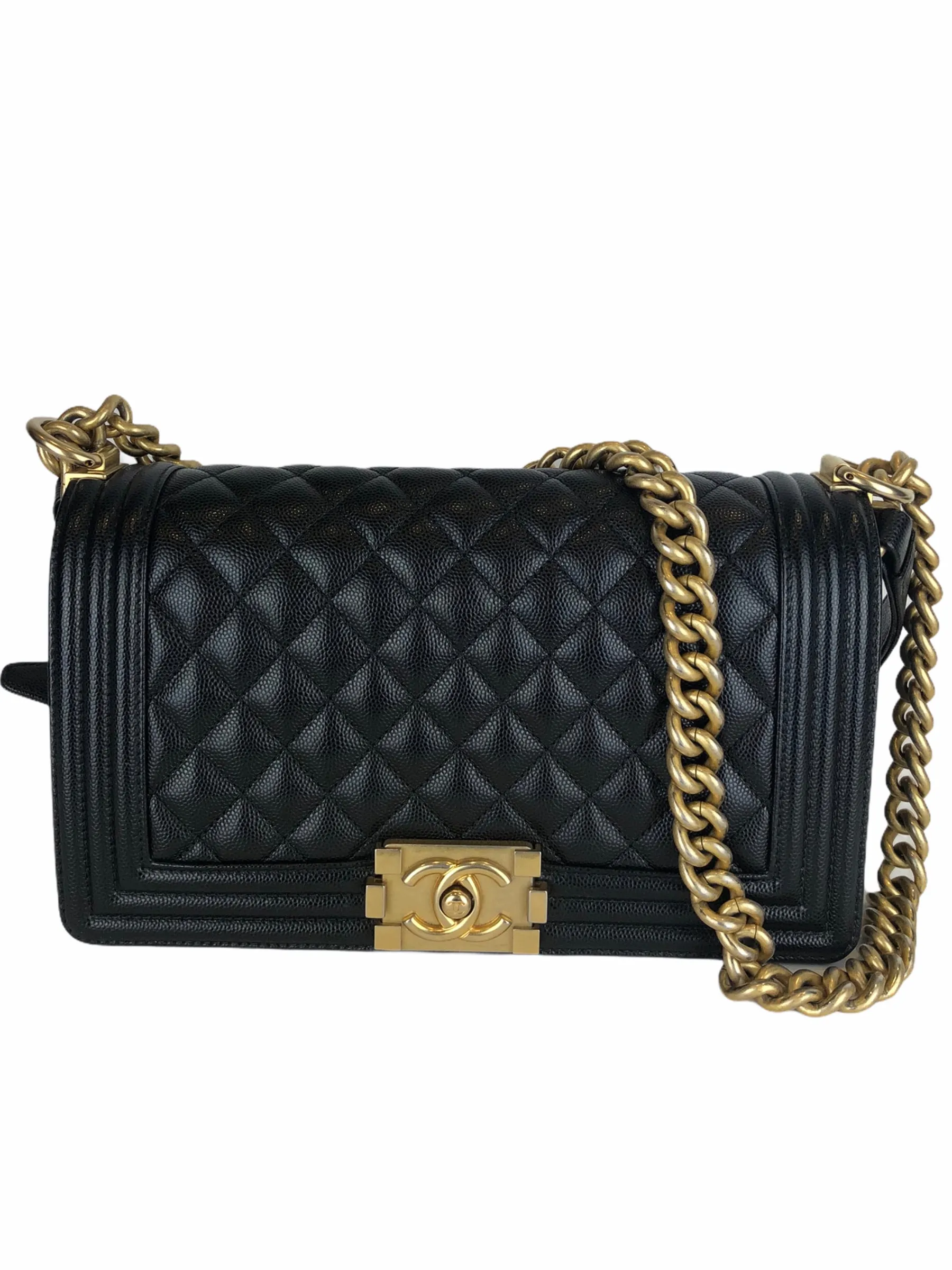 Chanel Black Caviar Leather "Boy Bag - As Seen on Instagram