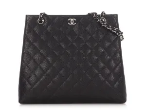 Chanel Black Quilted Caviar Tote