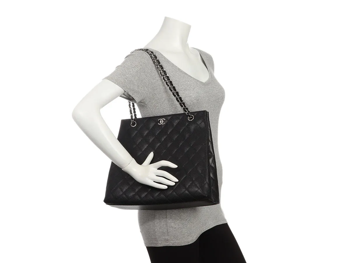 Chanel Black Quilted Caviar Tote