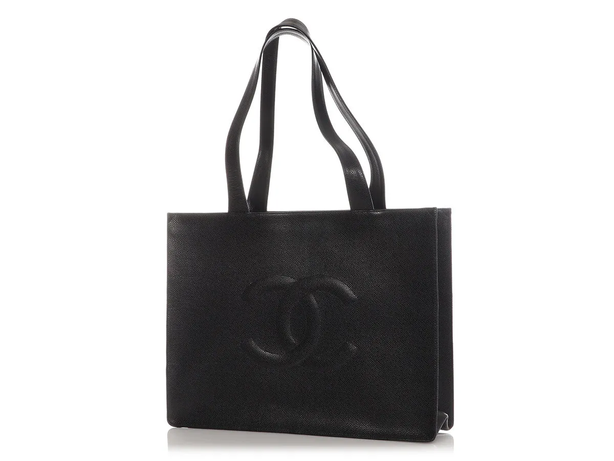 Chanel Vintage XL Black Caviar Tote