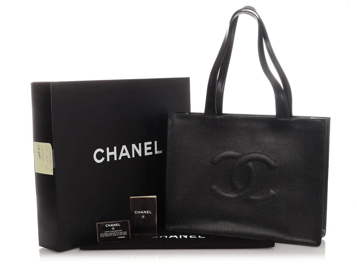 Chanel Vintage XL Black Caviar Tote