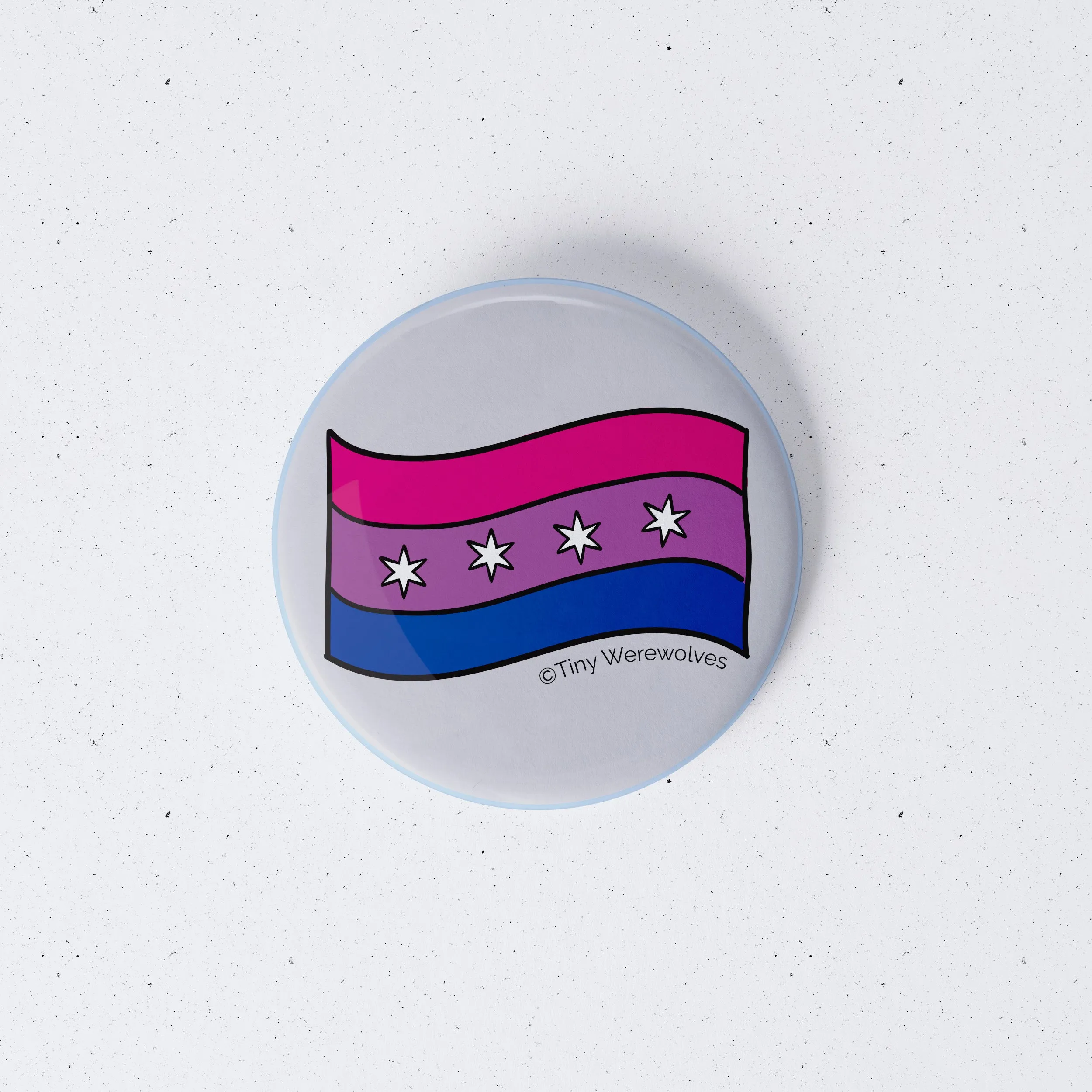 Chicago Bisexual Pride Flag 1" Mini Button Pin