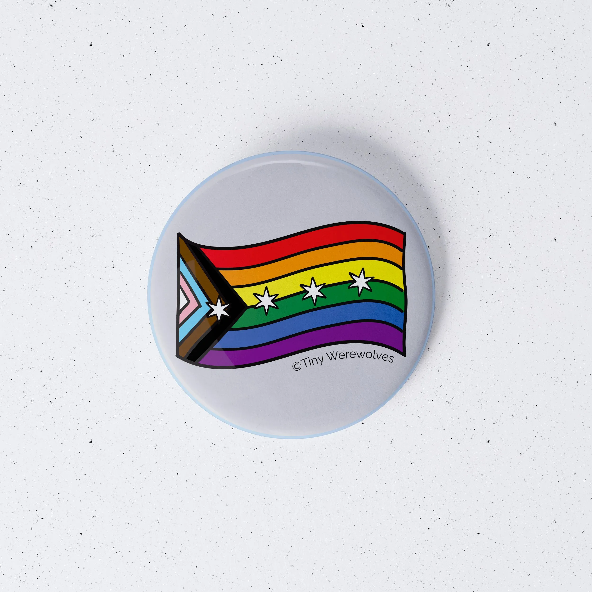 Chicago Progressive Rainbow Pride 1" Mini Button Pin