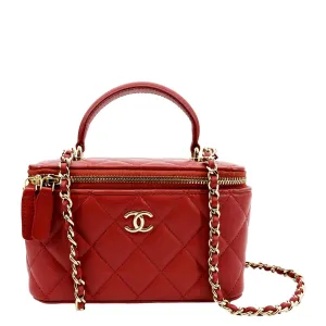 CL Vanity Case Quilted Leather Crossbody Bag Red