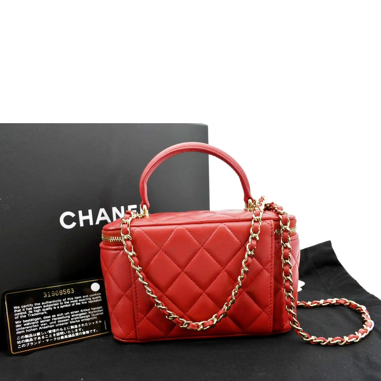 CL Vanity Case Quilted Leather Crossbody Bag Red