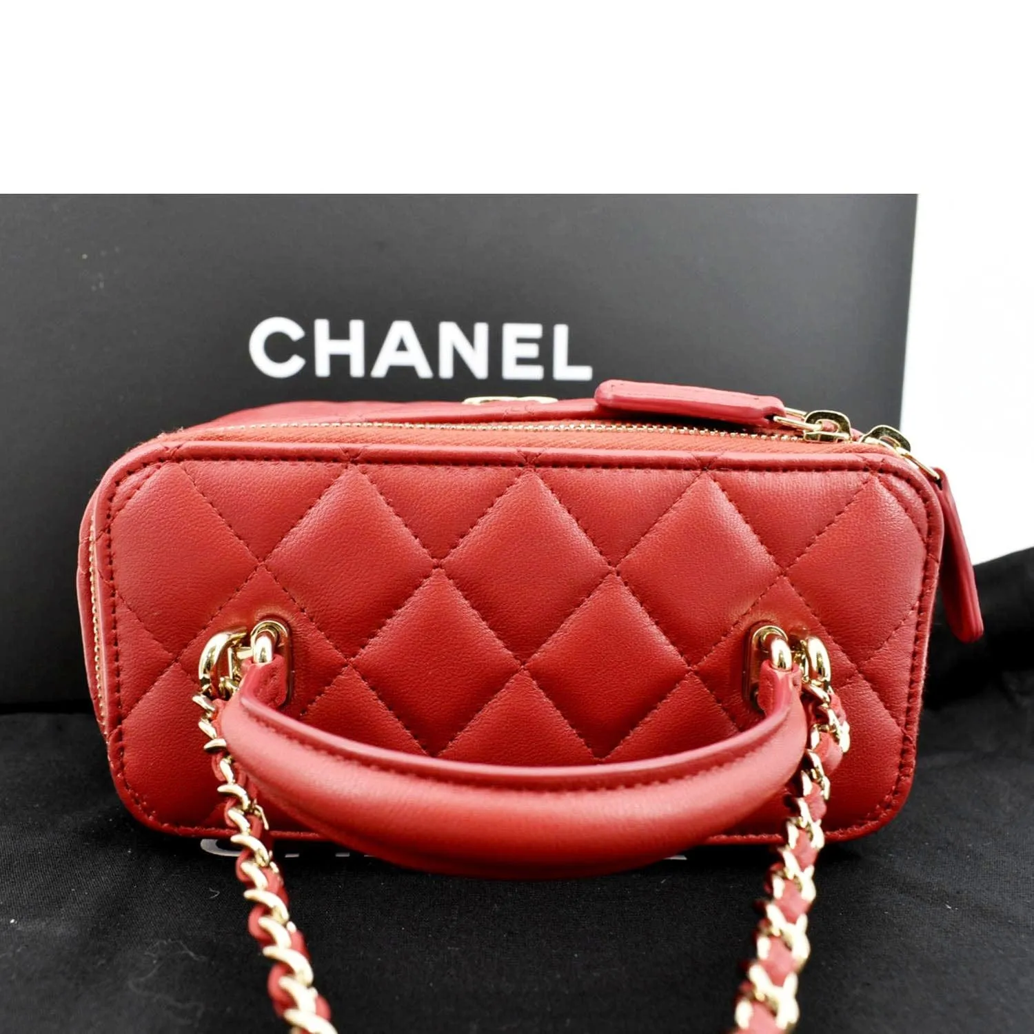 CL Vanity Case Quilted Leather Crossbody Bag Red