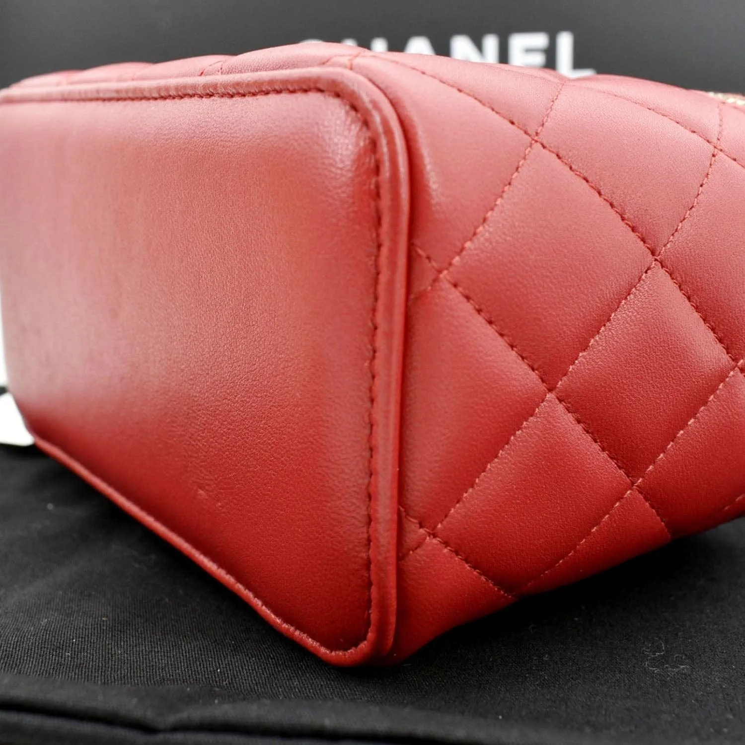 CL Vanity Case Quilted Leather Crossbody Bag Red