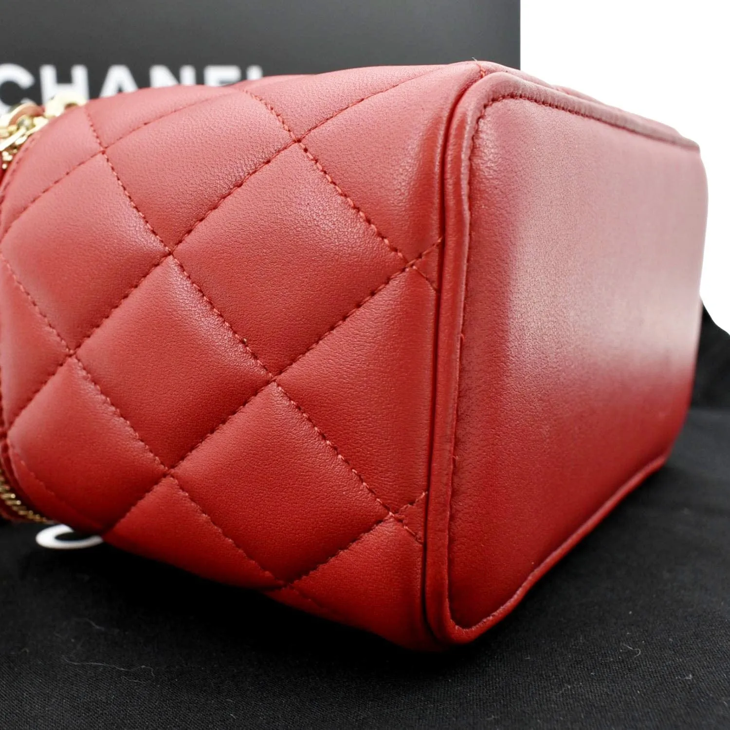 CL Vanity Case Quilted Leather Crossbody Bag Red