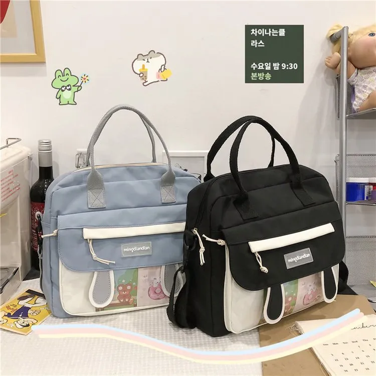 deanwangkt  Japanese Style Big Nylon Bag Women Cute Bunny Ears Crossbody Bag Women Handbags School Student Book Bag Satchels Shoulder Bag