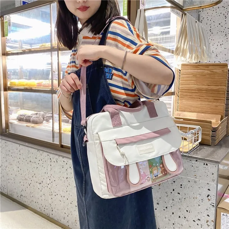 deanwangkt  Japanese Style Big Nylon Bag Women Cute Bunny Ears Crossbody Bag Women Handbags School Student Book Bag Satchels Shoulder Bag