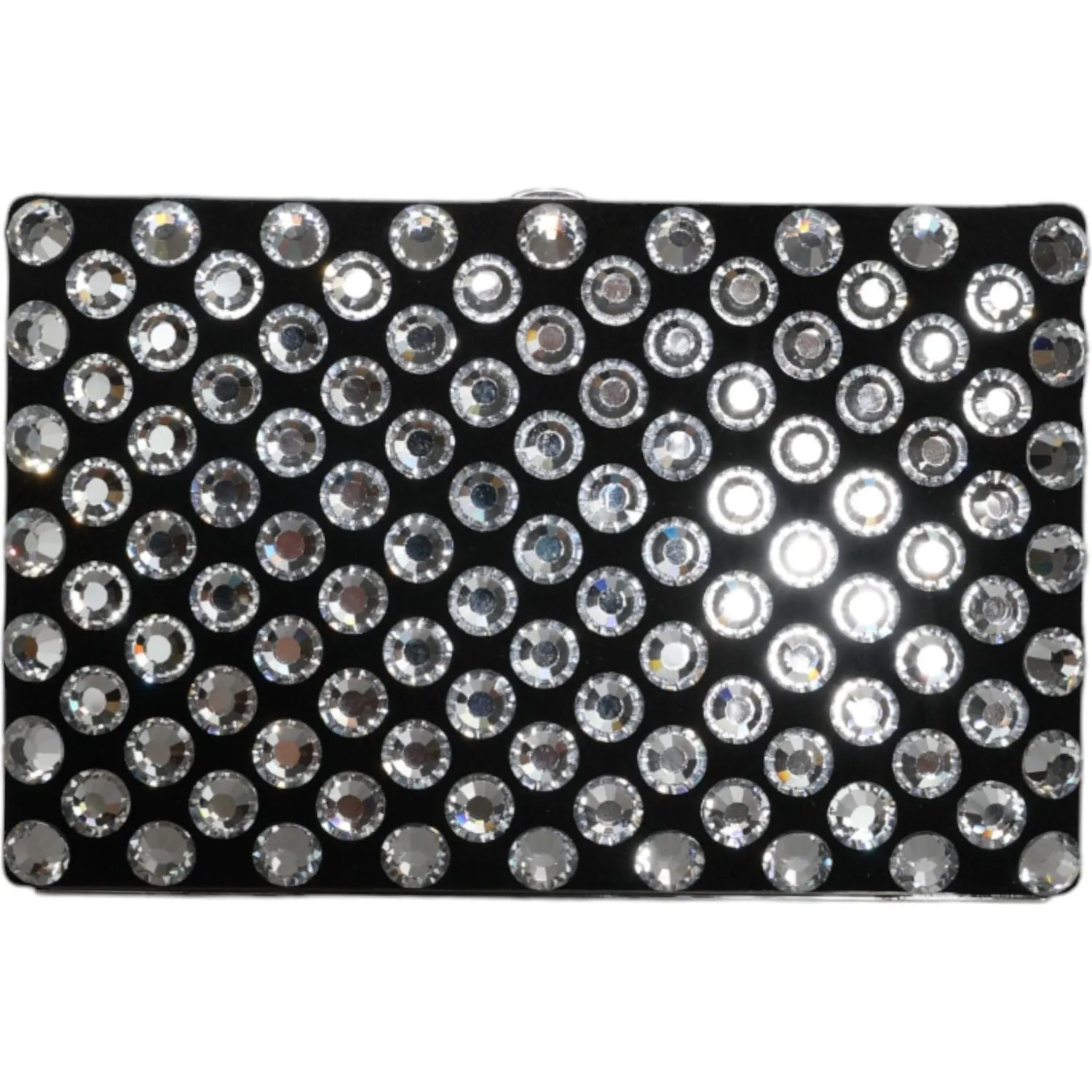 Dolce & Gabbana Black Velvet Crystal Clutch Evening Party Purse Bag