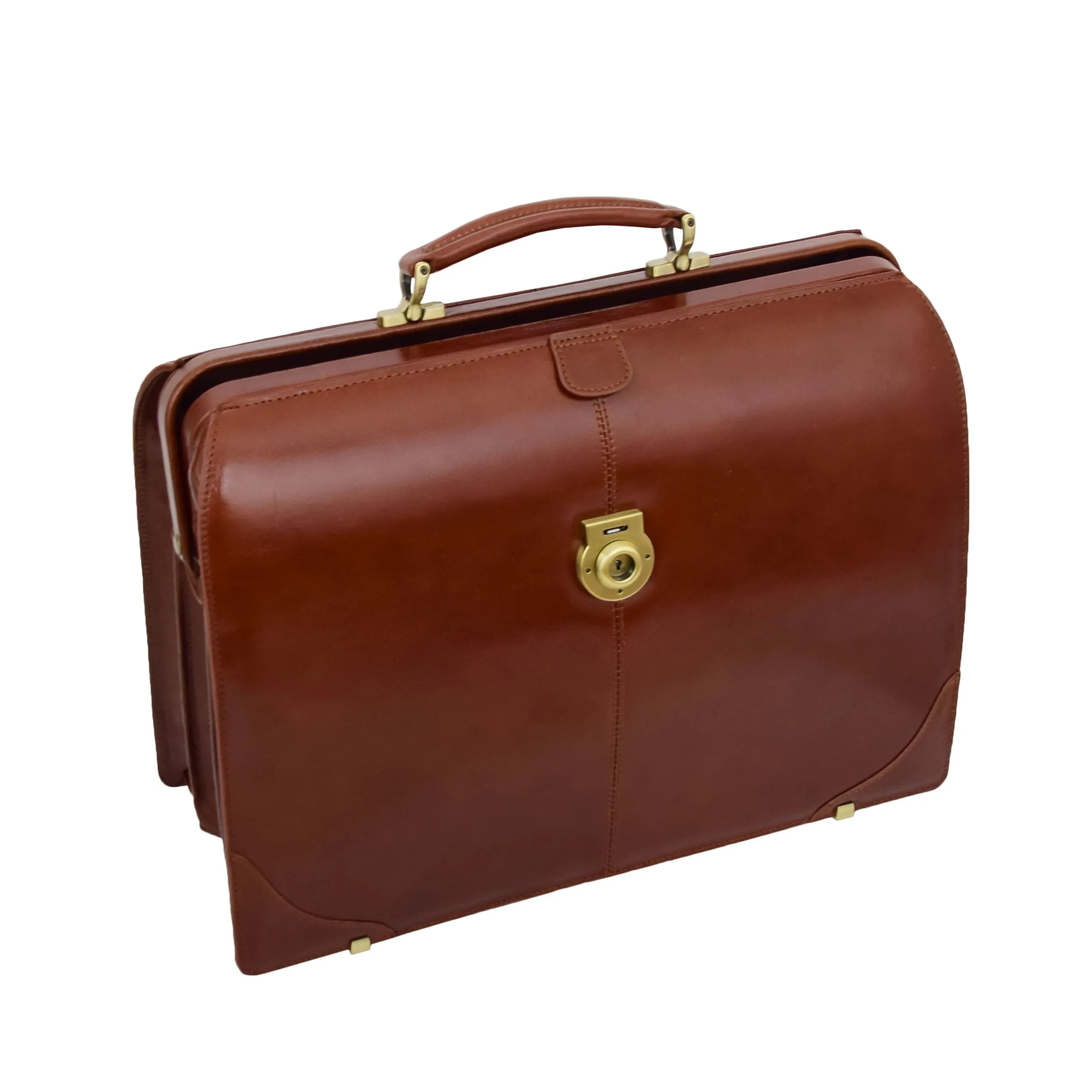 Exclusive Doctors Leather Bag Cognac Italian Briefcase Gladstone Bag Doc