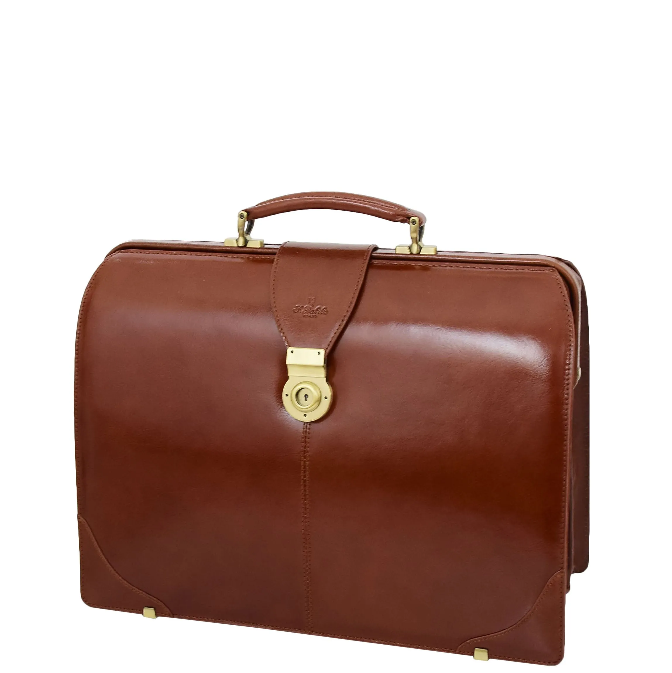 Exclusive Doctors Leather Bag Cognac Italian Briefcase Gladstone Bag Doc