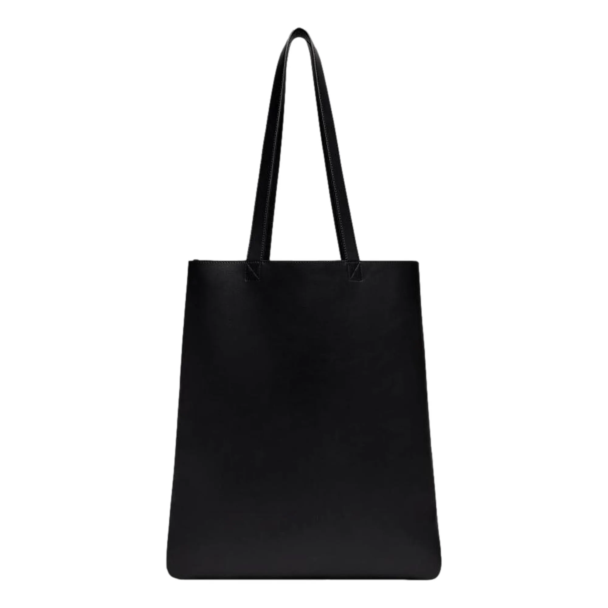 Fendi Roma Embossed Logo Black Calf Leather Large Shopping Tote Bag