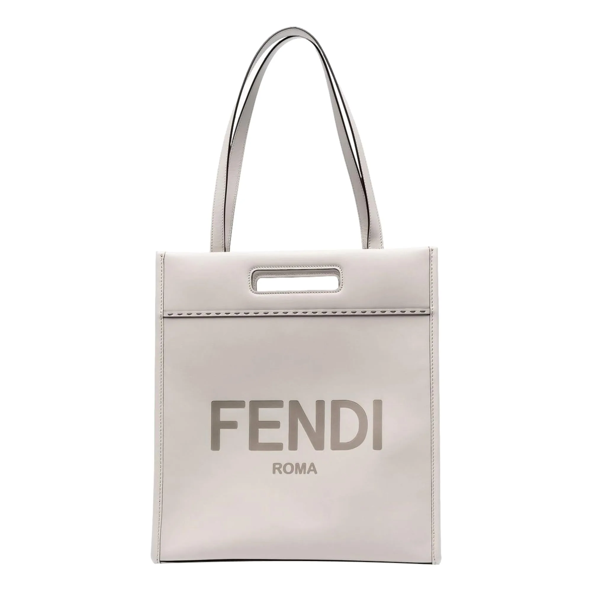 Fendi Roma Ghiaia Calf Leather Tote Bag