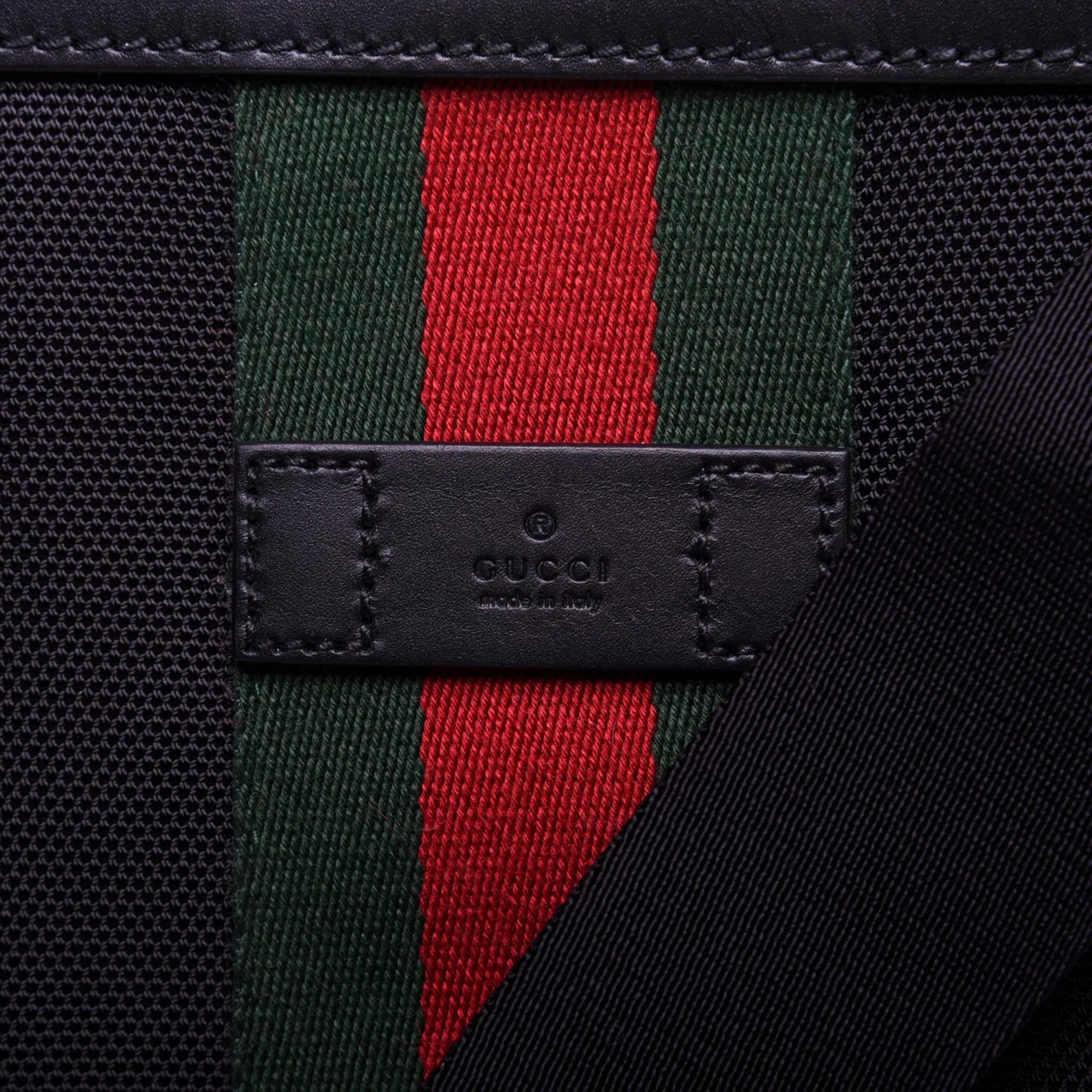 Gucci Black Canvas Web Stripe Crossbody Bag