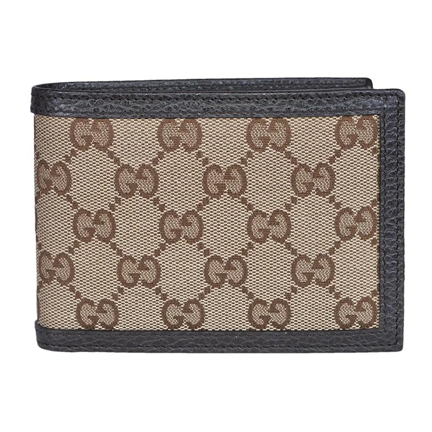 Gucci GG Canvas Leather Bifold Card Case Wallet Brown/Beige Unisex