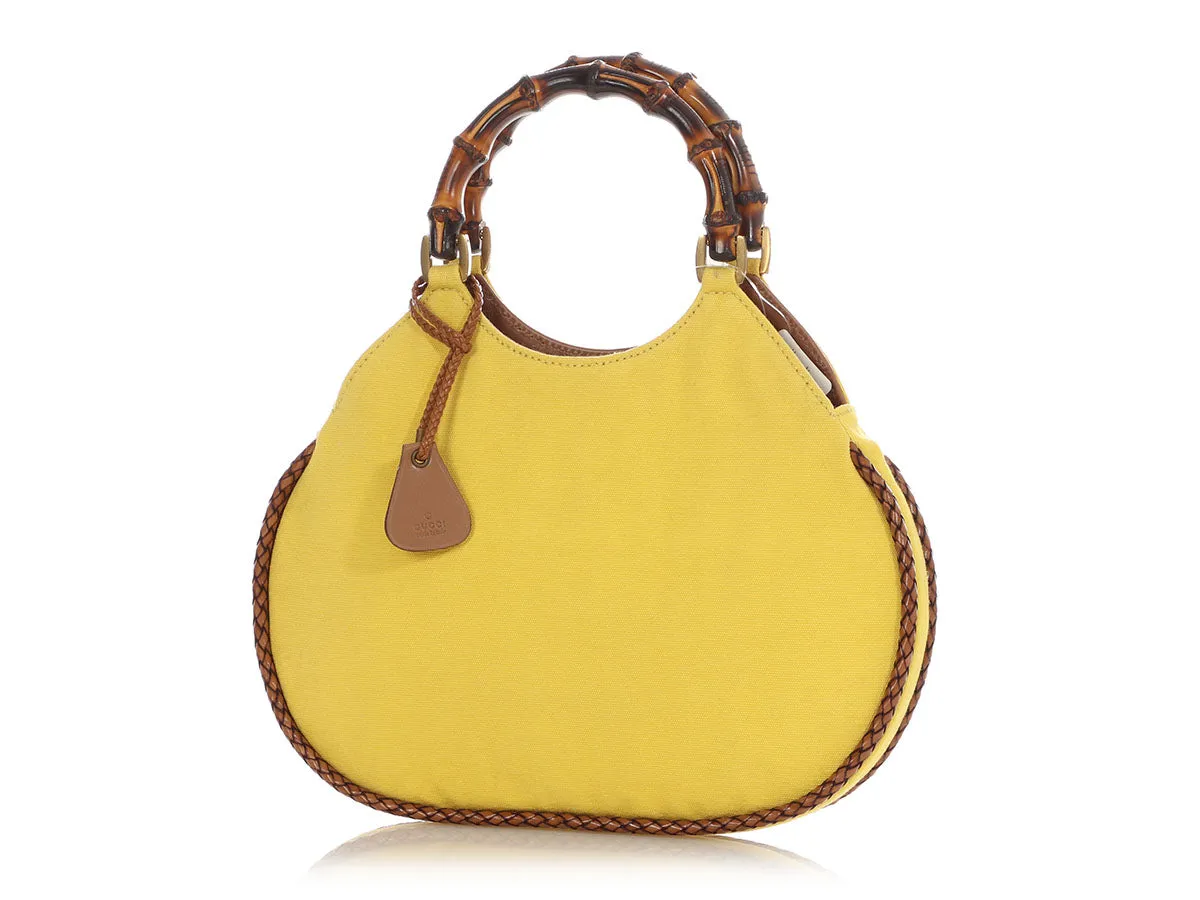 Gucci Small Yellow Bamboo Handle Bag