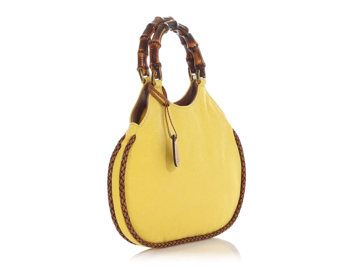 Gucci Small Yellow Bamboo Handle Bag