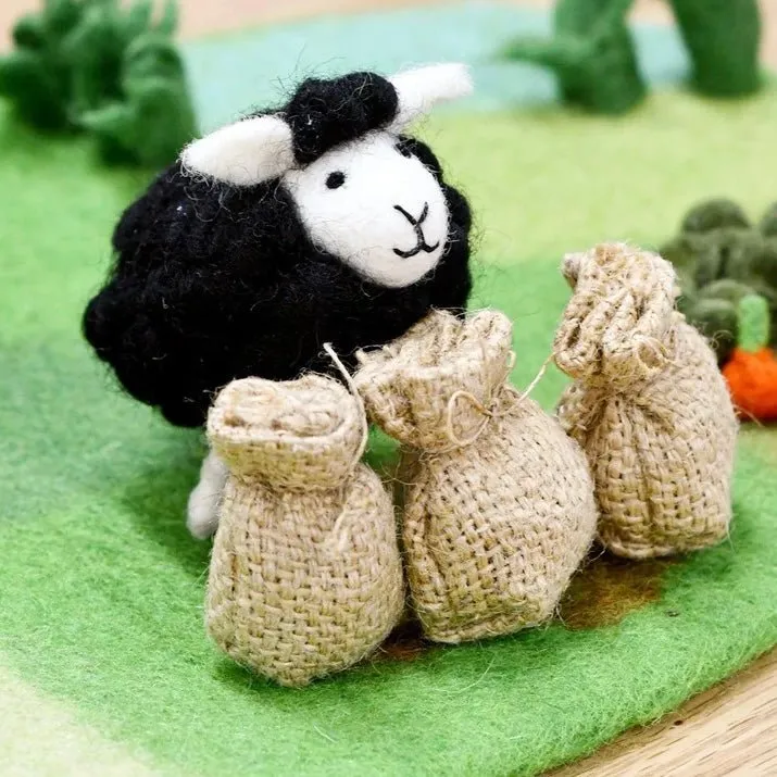 Handmade Felt Baa Baa Black Sheep Toy Set