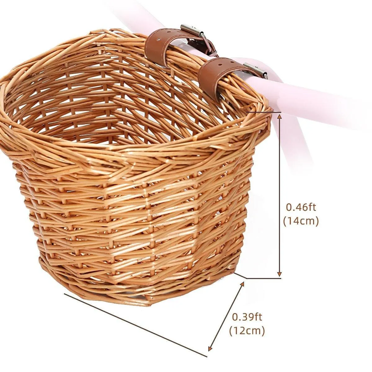 JOYSTAR Kids Bike Basket Wicker Basket for Kids Bike, Cruiser Bike