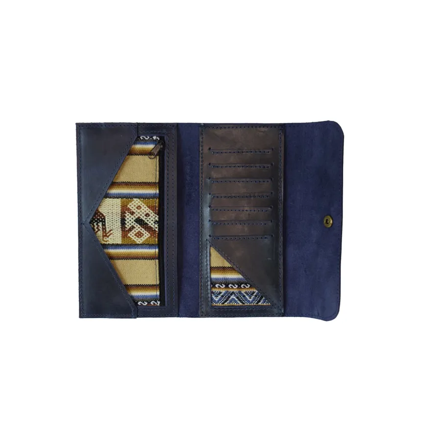 Leather Wallet in Navy