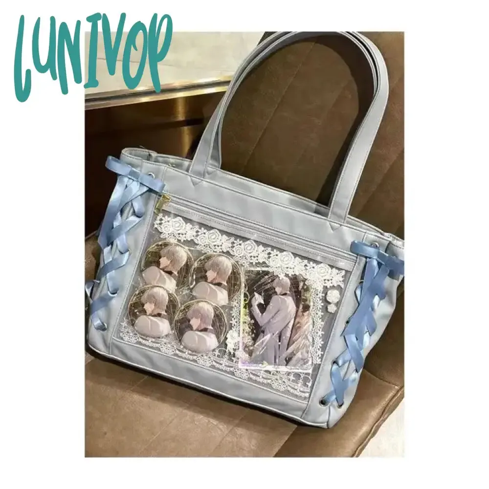 Lunivop  Sweet Lolita Pink Ita Bag Women Japanese Transparent Large Capacity Tote Bag Ladies Harajuku Kawaii Handbag Aesthetic