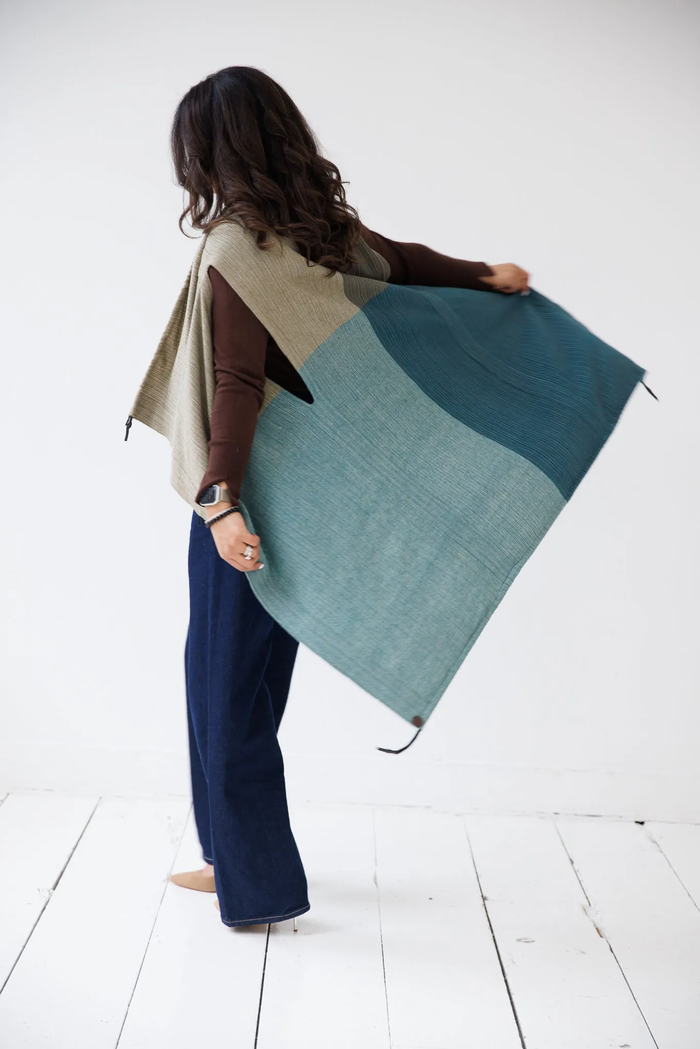 NEW! Cotton Cape Equal Teal