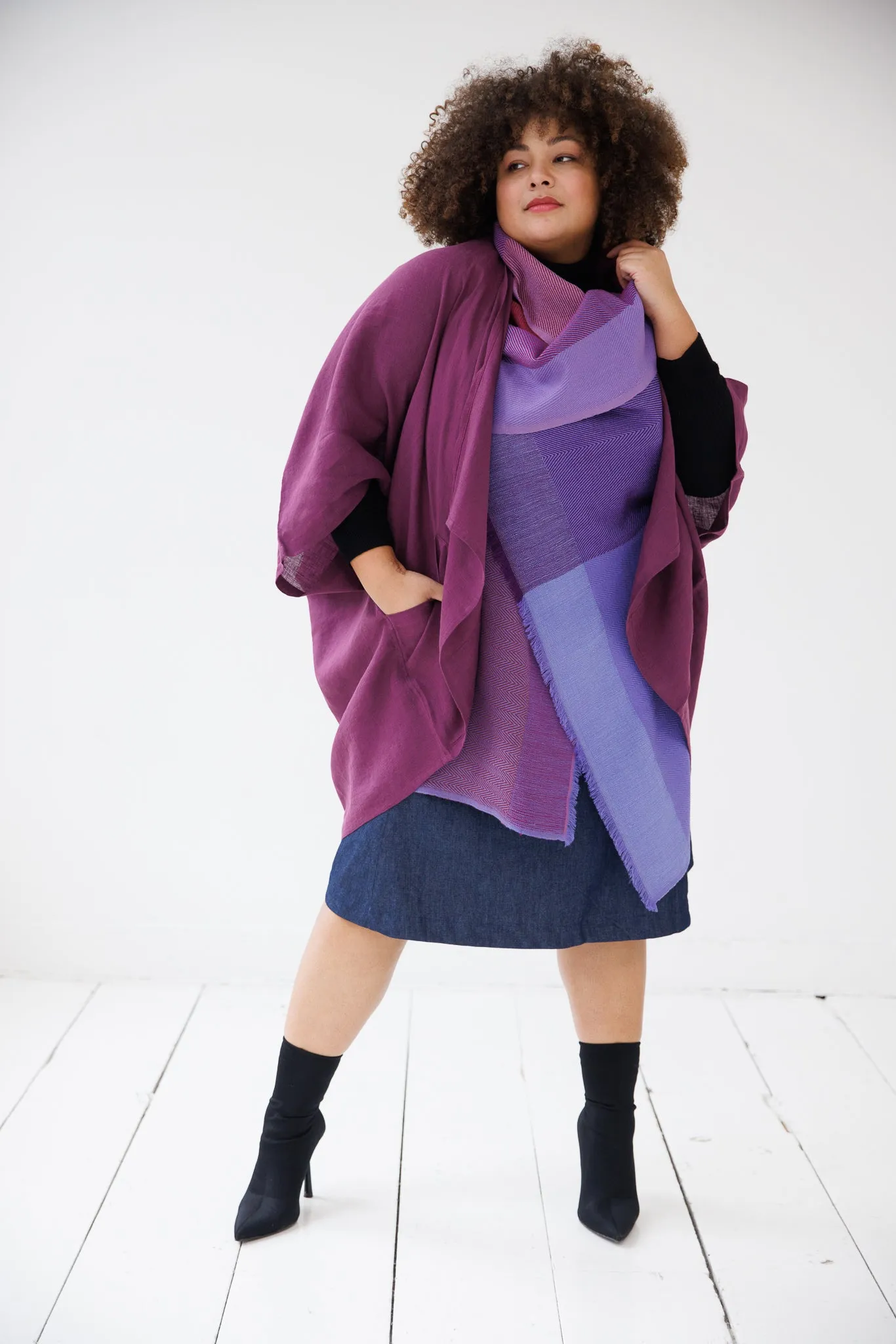 NEW! LINEN Kimono Plum Caspia